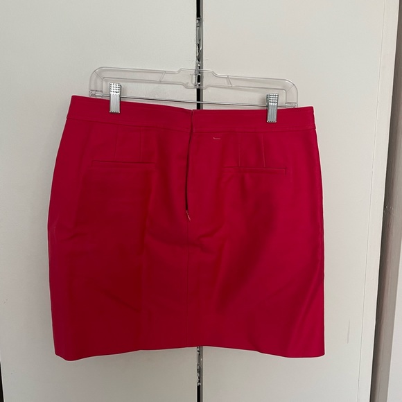 Pink/red structured Jcrew button skirt - Picture 2 of 4